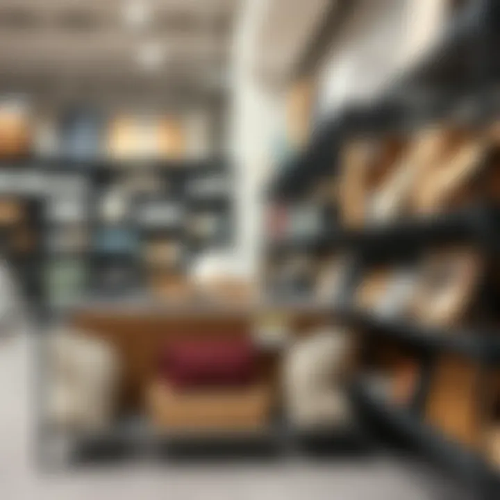 Wire shelving used in a retail store for merchandise display