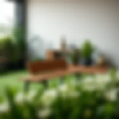 A modern wooden bench showcasing innovative design elements