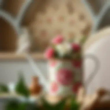 Elegant floral watering can with intricate design