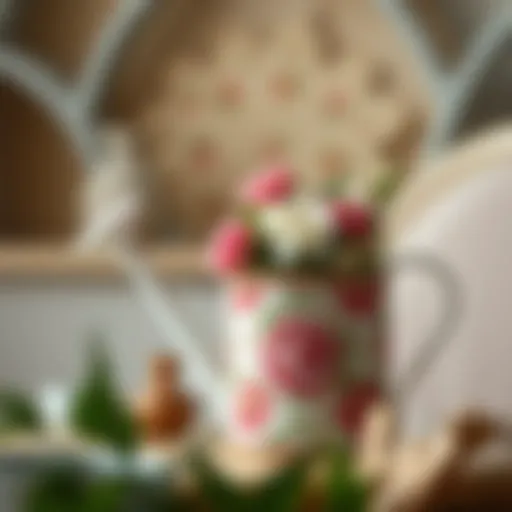 Elegant floral watering can with intricate design