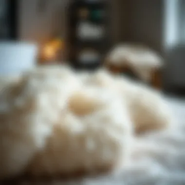 Close-up of soft materials used in fluffy bath rugs