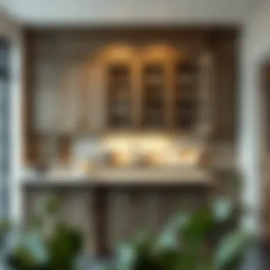 Elegant freestanding storage cabinet enhancing kitchen decor