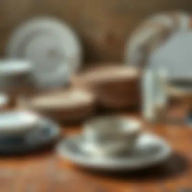 Different materials of plates, highlighting ceramics, glass, and stoneware to demonstrate their unique properties.