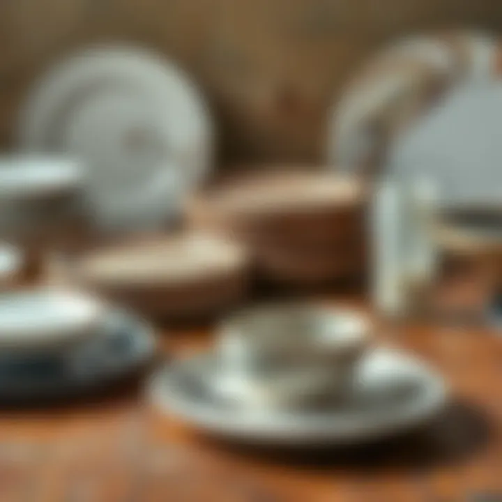 Different materials of plates, highlighting ceramics, glass, and stoneware to demonstrate their unique properties.