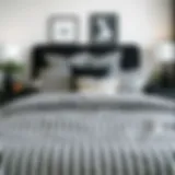 Chic black and white striped bedding set