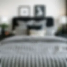 Chic black and white striped bedding set