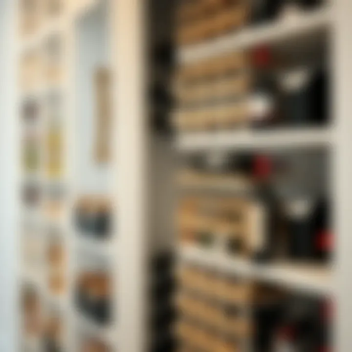 Creative wine storage solution using vertical space in a pantry