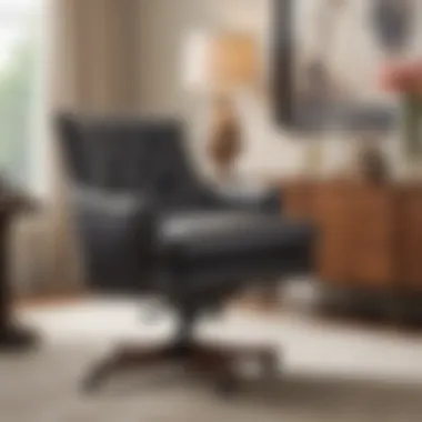 Kirkland's swivel chair paired with stylish decor elements