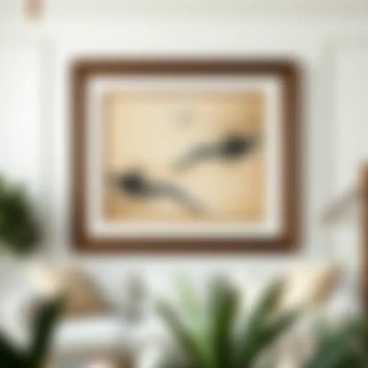 Elegant large wall frame showcasing abstract art