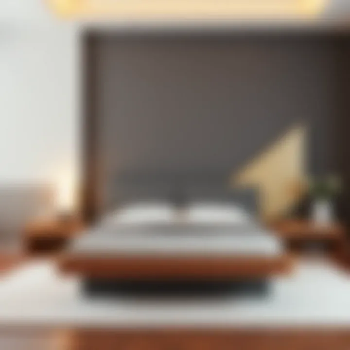 Artistic bed frame with unique geometric shapes