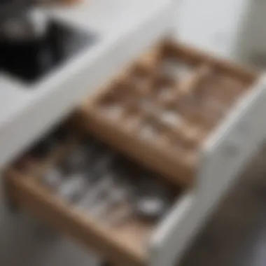 Efficient Use of Space in Kitchen Drawers Stylish drawer organization showcasing efficient use of space