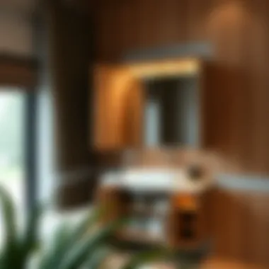 Compact mobile home vanity cabinet showcasing clever storage