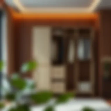 Stylish mobile wardrobe rack in a modern interior setting