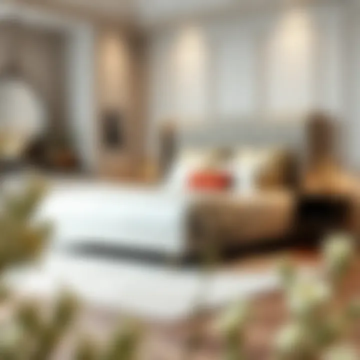 Luxurious upholstered full size bed frame in contemporary setting