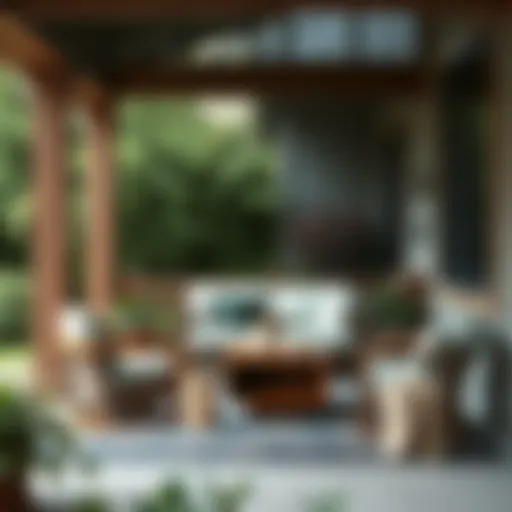 Compact and stylish outdoor seating arrangement