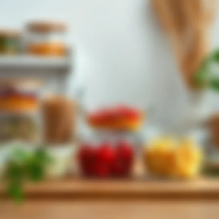 Eco-friendly Pyrex containers arranged for aesthetic appeal