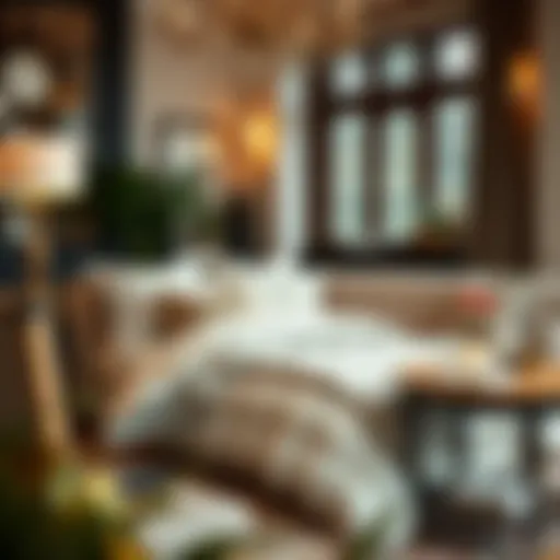 Elegant quilted set displayed beautifully in a living room setting