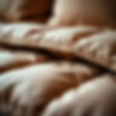 Close-up of luxurious fabric textures in a quilted set