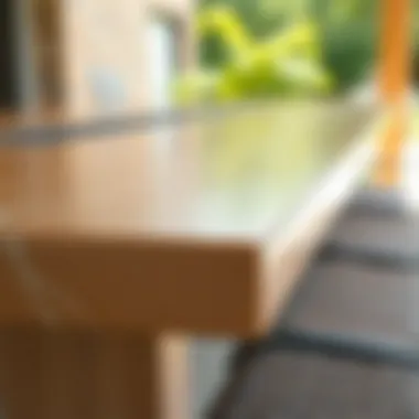 Close-up view of premium materials used in patio dining tables