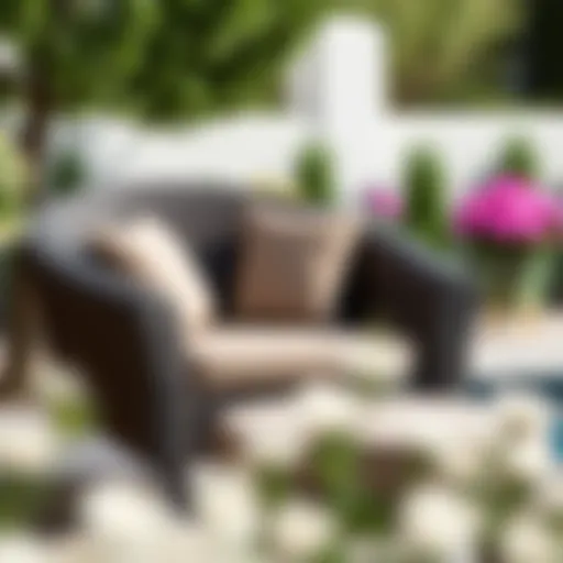 Luxurious outdoor wicker chair with elegant cushions