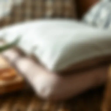 Close-up of various cushion materials and textures