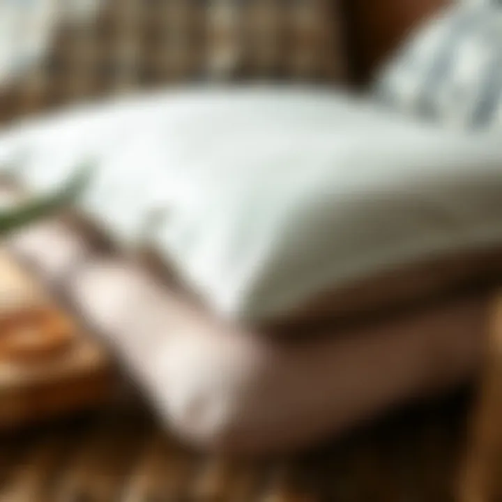 Close-up of various cushion materials and textures