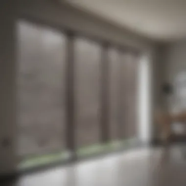Stylish Window Blinds in a Modern Garage Contemporary garage featuring stylish window blinds
