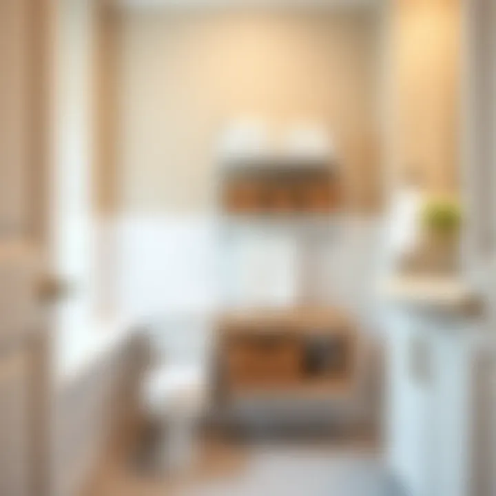 Functional slide out basket organizer in a well-organized bathroom