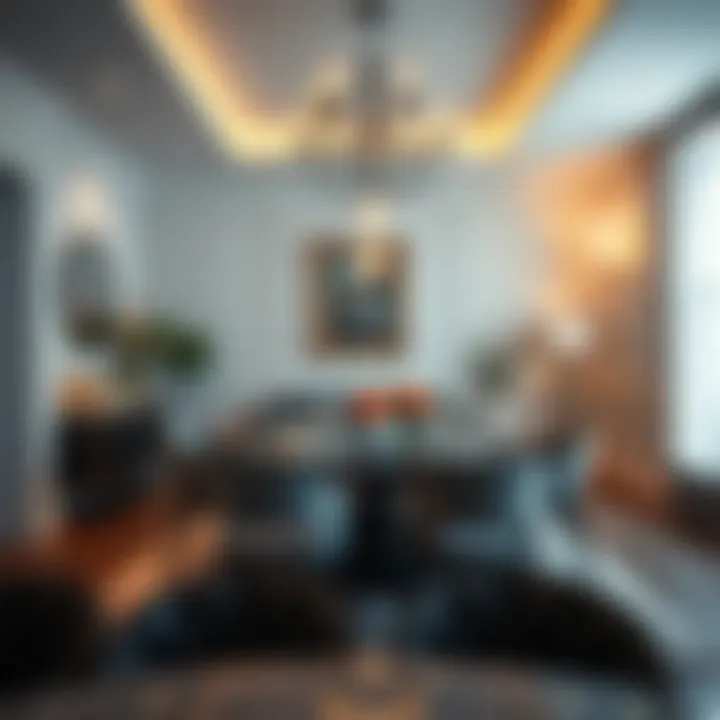 Dining area transformed with creative light placements