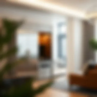 Stylish stainless cabinet in a contemporary living space