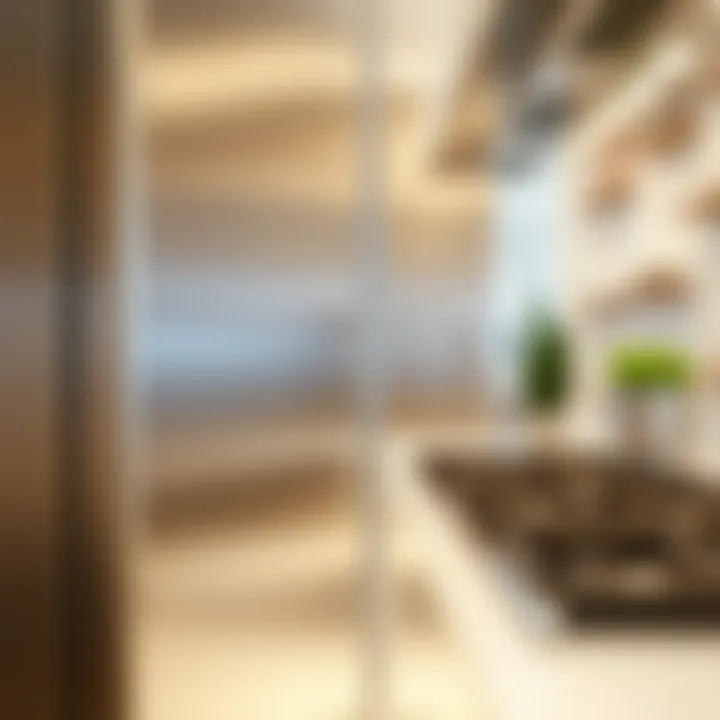 Close-up of the sleek finish of a stainless steel cabinet