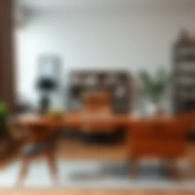 A stylish long sturdy desk design in a home environment