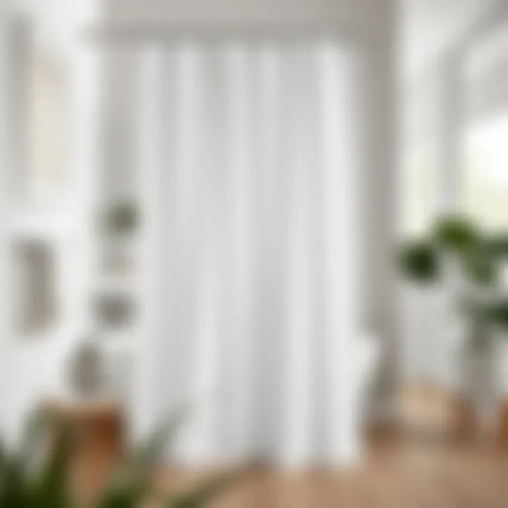 Stylish long waffle shower curtain complementing modern decor