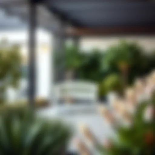 Elegant small outdoor bench in a garden setting