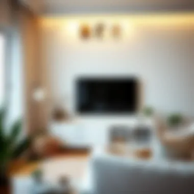 White TV stand harmoniously integrated in a cozy setting