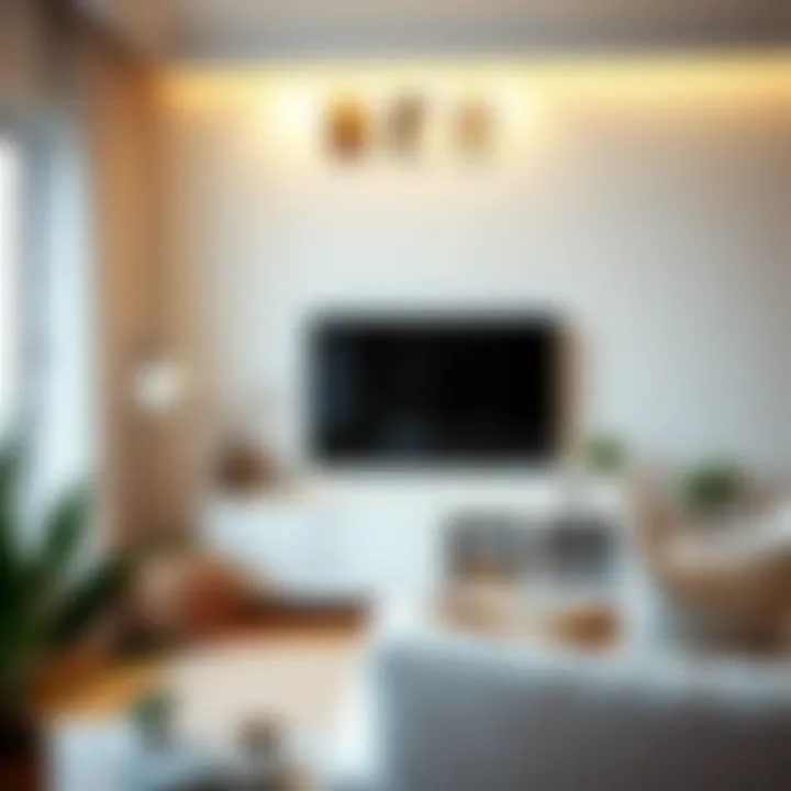 White TV stand harmoniously integrated in a cozy setting