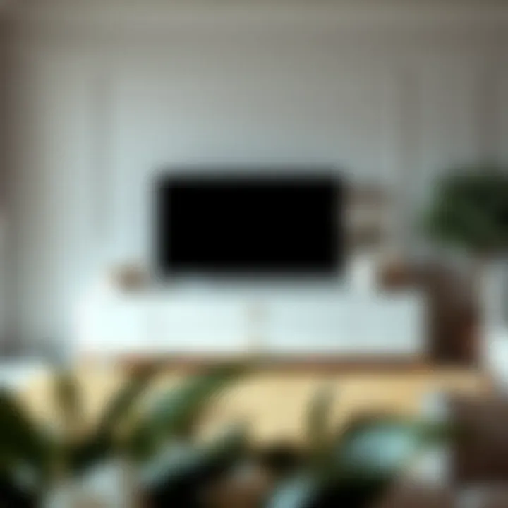 Elegant white TV stand with decorative elements