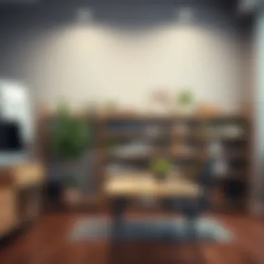 Creative design ideas for plank shelving in an office