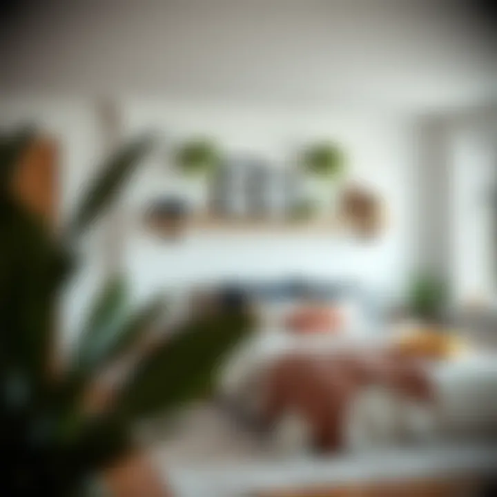 Installation of plank shelves in a cozy bedroom