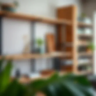 Variety of materials used for plank shelving