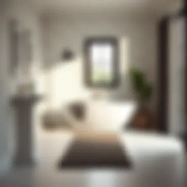 Well-placed runner in a modern bathroom