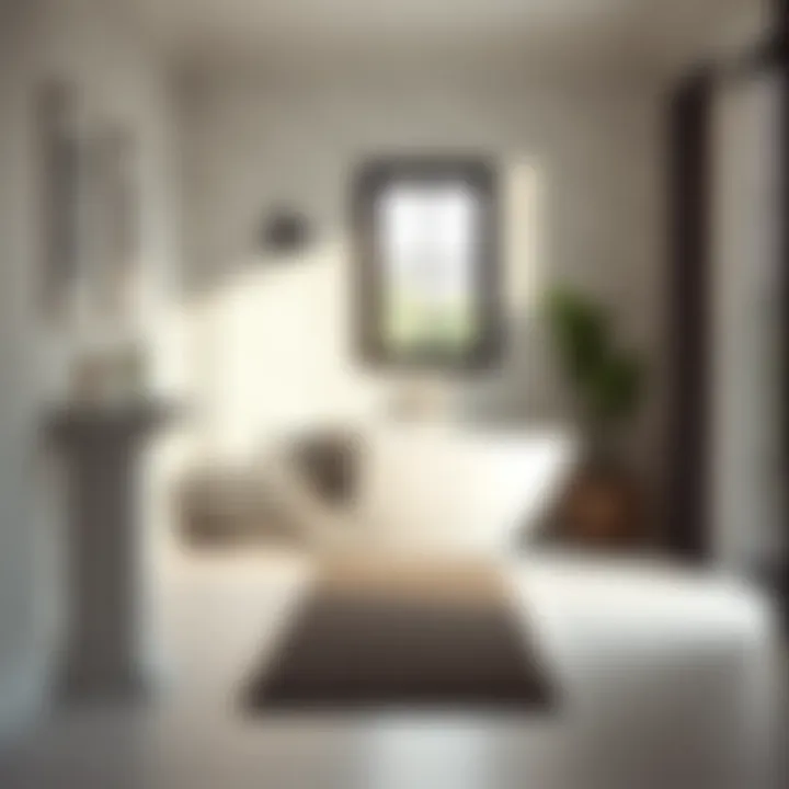 Well-placed runner in a modern bathroom