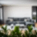 Sophisticated grey sofa in a modern living room