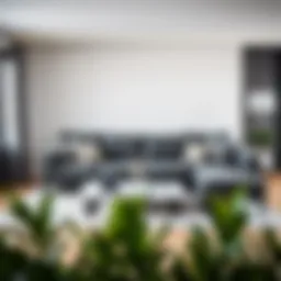 Sophisticated grey sofa in a modern living room