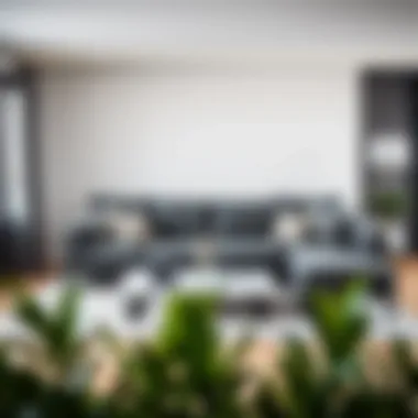 Sophisticated grey sofa in a modern living room