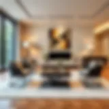 Elegant small bridge table in a modern living room setting