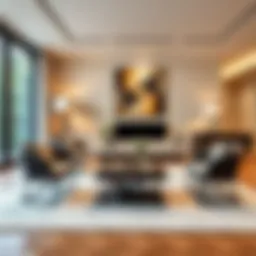 Elegant small bridge table in a modern living room setting