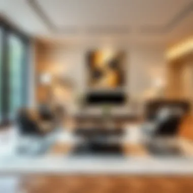 Elegant small bridge table in a modern living room setting