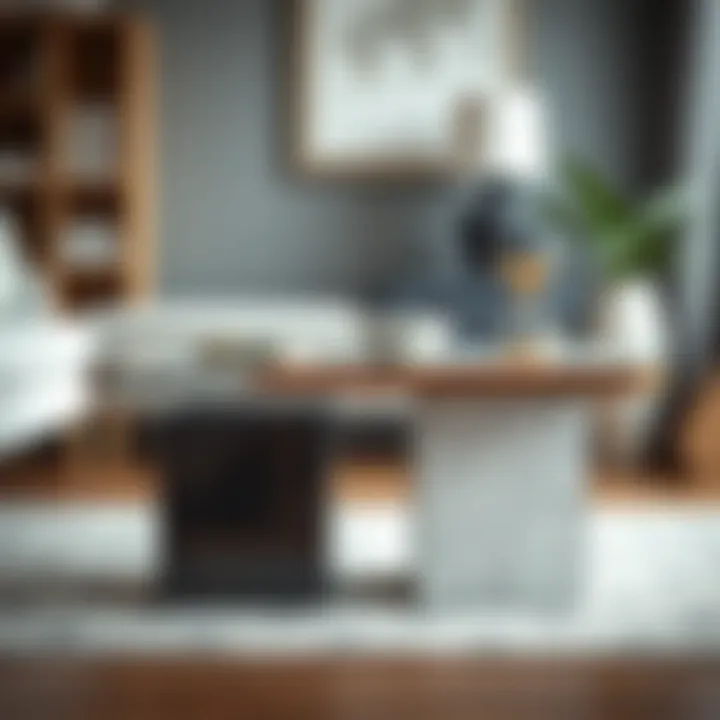 Stylish small bridge table showcasing various materials