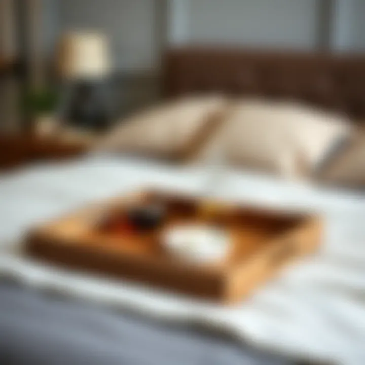 Elegant wooden snack tray with a modern design